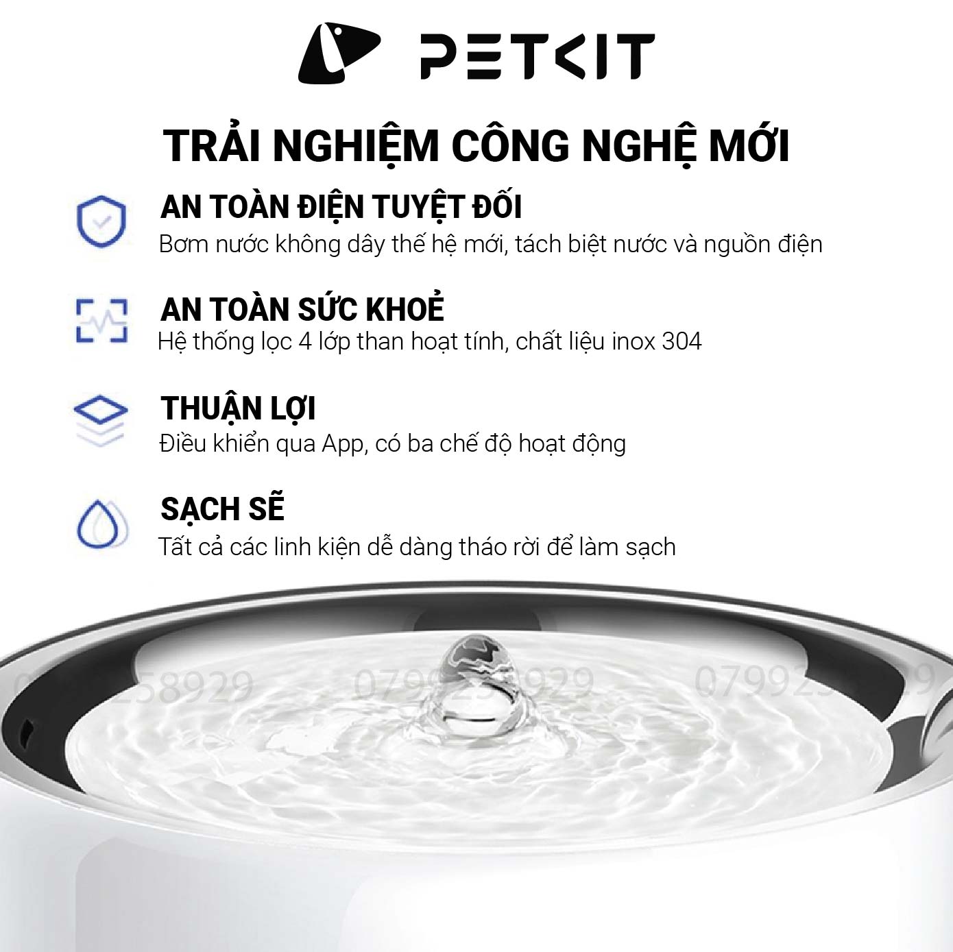 Máy lọc nước cho mèo PETKIT Eversweet 7 bơm không dây thế hệ 4.0 tia UVC INOX304 - HeLiPet