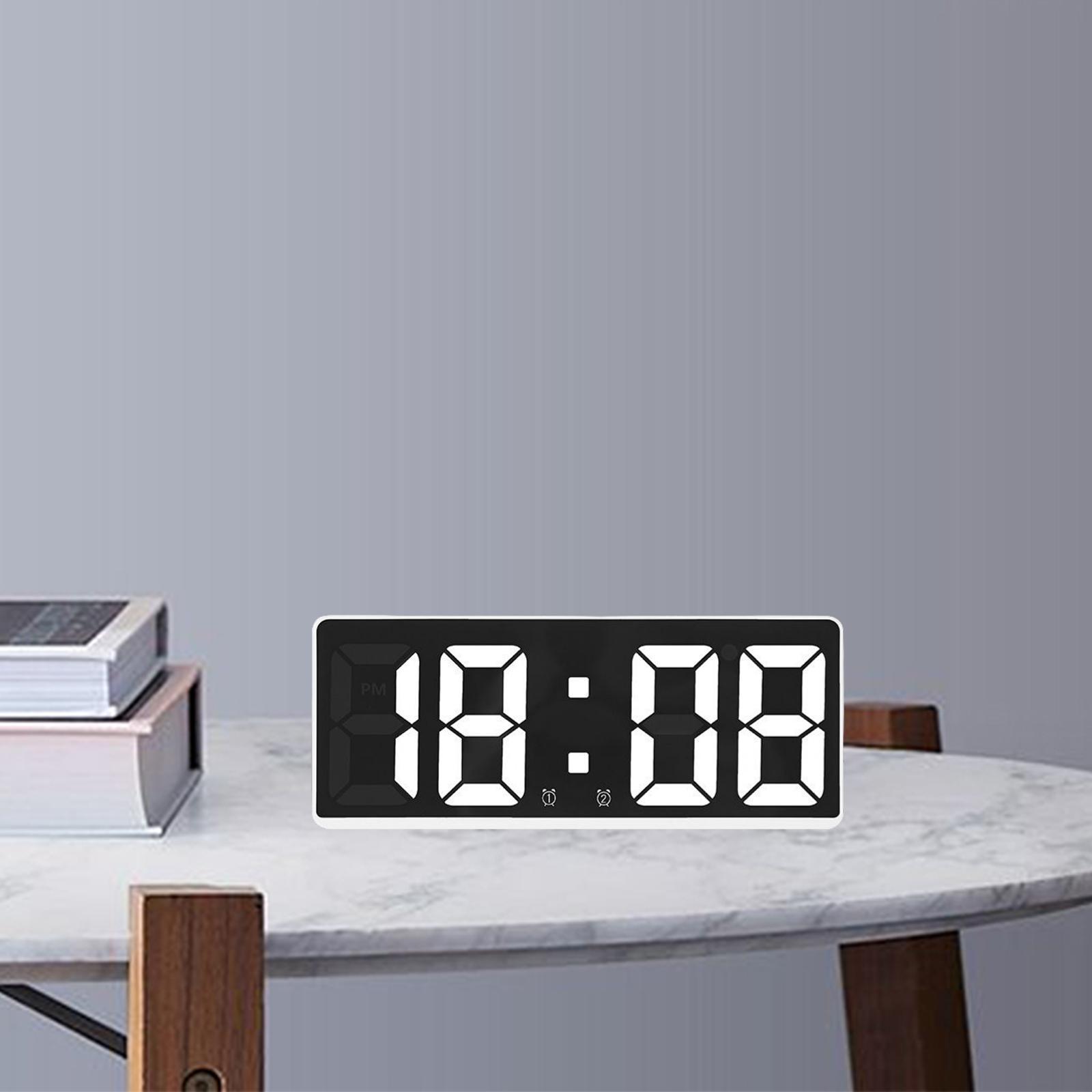 Large Number Clock Snooze LED Display Voice Control Seniors Calendar