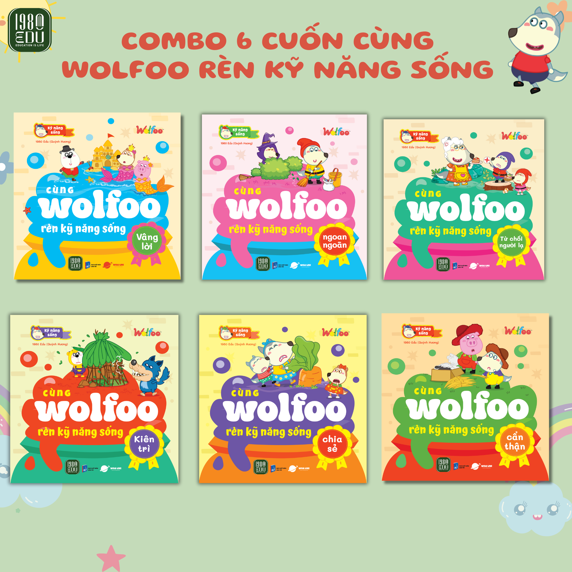 Combo 6 cuốn Cùng Wolfoo Rèn Kỹ Năng Sống