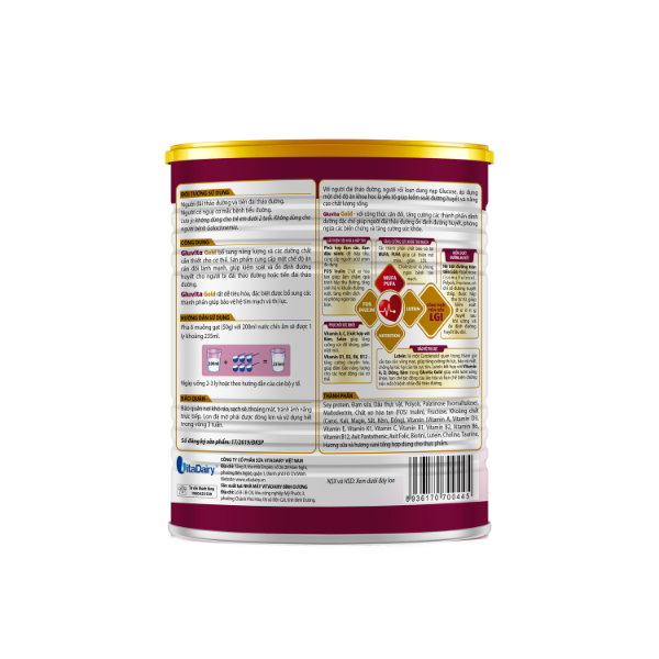 Sữa bột Gluvita Gold 400g giúp kiểm soát đường huyết, tăng cường sức khỏe tim mạch, bảo vệ thị lực - VitaDairy