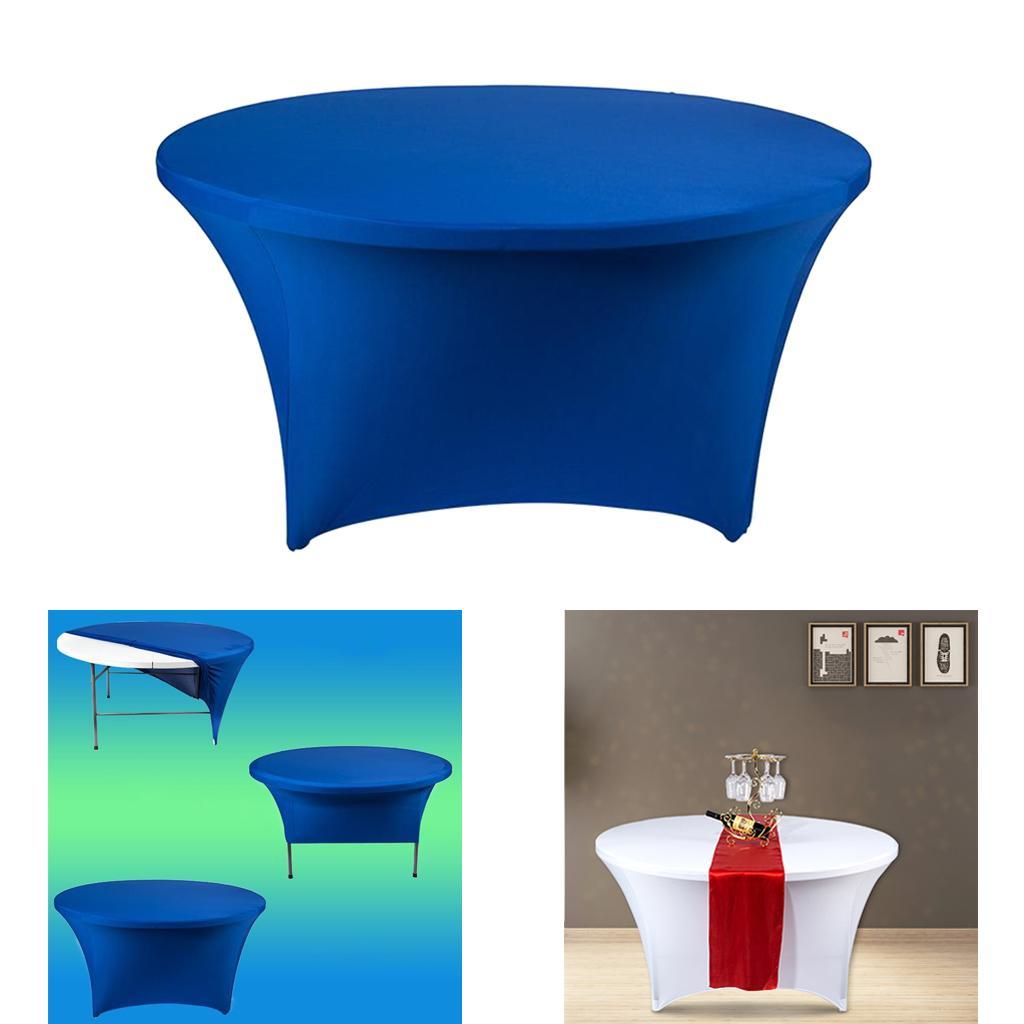 Round Tablecloth Fitted Stretch Elastic Table Cover for 120x75cm