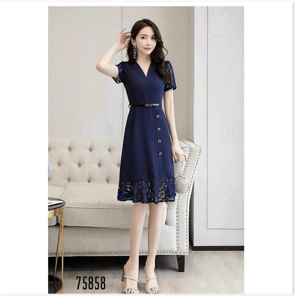 ĐẦM UMI TAY NGẮN,CỔ V,HỌA TIẾT TRƠN NHƯNG VÔ CÙNG SANG TRỌNG KHÁNH AN FASHION