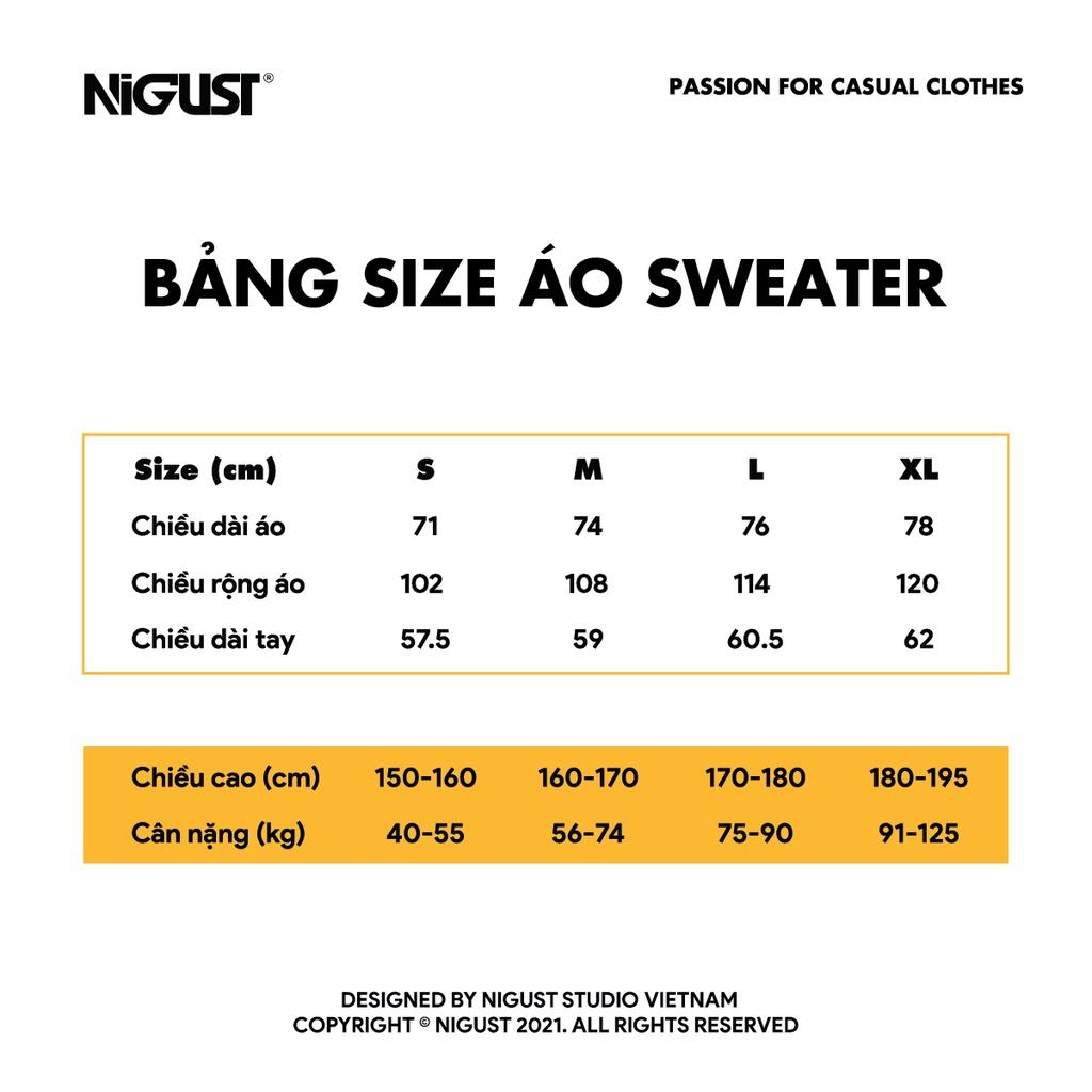 Áo sweater nam nữ local brand NIGUST Sneakerhead chất liệu nỉ da cá form rộng màu đen trắng Fullbox