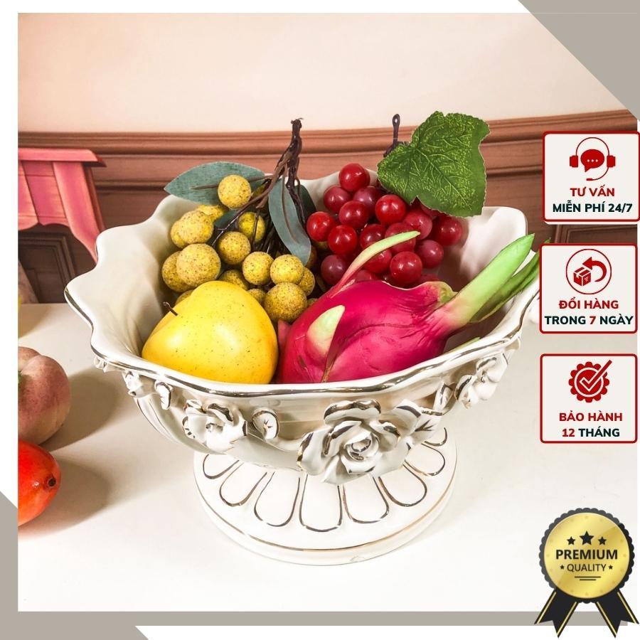 Đĩa quả Dáng Bầu Vẽ Vàng Tân Cổ Điển Sang Trọng Cbsale-DQ2