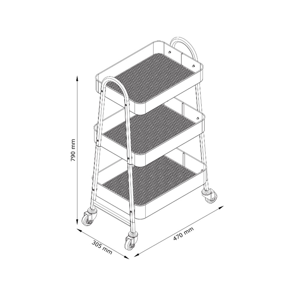 Kệ đa năng | JYSK Kanstrup | kim loại/PP | nhiều màu | R47xS31xC79cm