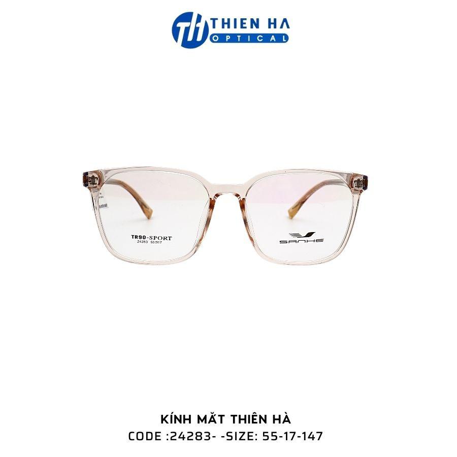 Gọng kính vuông nam nữ Kính Mắt Thiên Hà chất liệu nhựa dẻo nhẹ càng kính cốt thép chắc chắn, unisex dễ đeo Shanhe 24283