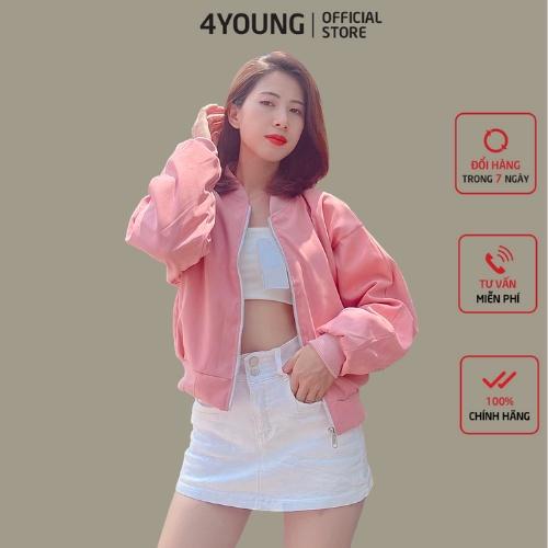 Áo khoác bomber nữ croptop dang lửng