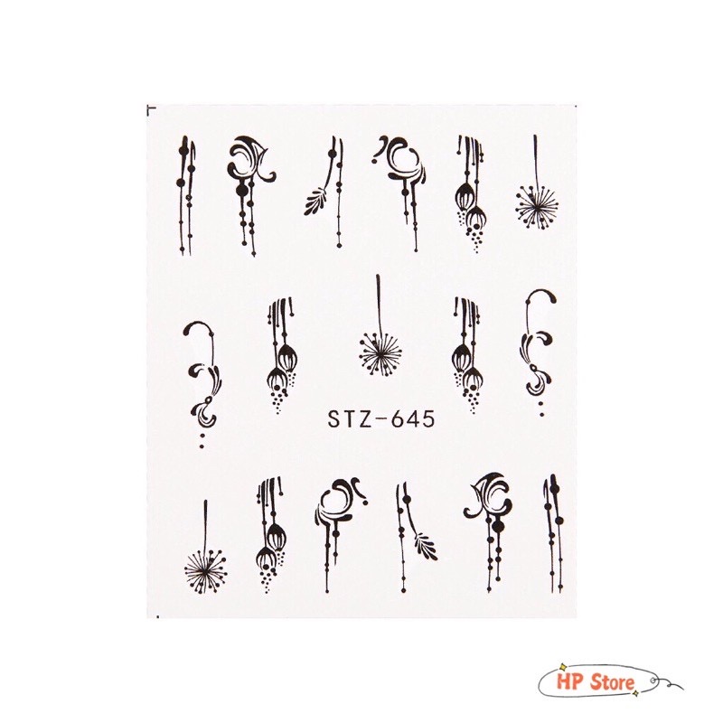 Miếng Dán Móng Hình Hoa, Lá Và Trái Tim 89 Sticker Các Kiểu Đa Dạng