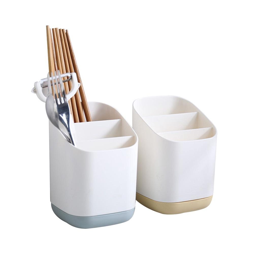 AA Tableware Utensil Storage Bin, Forks Knives Spoons Chopsticks Drain Organizer Rack Box for Kitchen