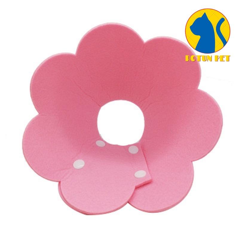 LOA XỐP ĐEO CỔ CHỐNG CẮN CHỐNG LIẾM VẾT THƯƠNG BẢO VỆ CHÓ MÈO HÌNH BÔNG HOA DỄ THƯƠNG