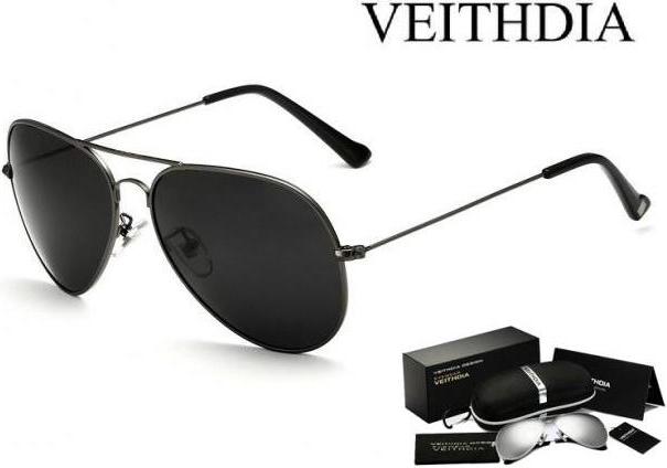 Kính mát phân cực thời trang nam Veithdia 3026 (pilot) (đen) - chống tia cực tím UV bảo vệ mắt và làm dịu ánh sáng chói