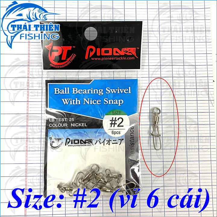 Khóa Bạc Đạn Pioneer, Mani Link Câu Cá Ball Bearing Swivel With Nice Snap