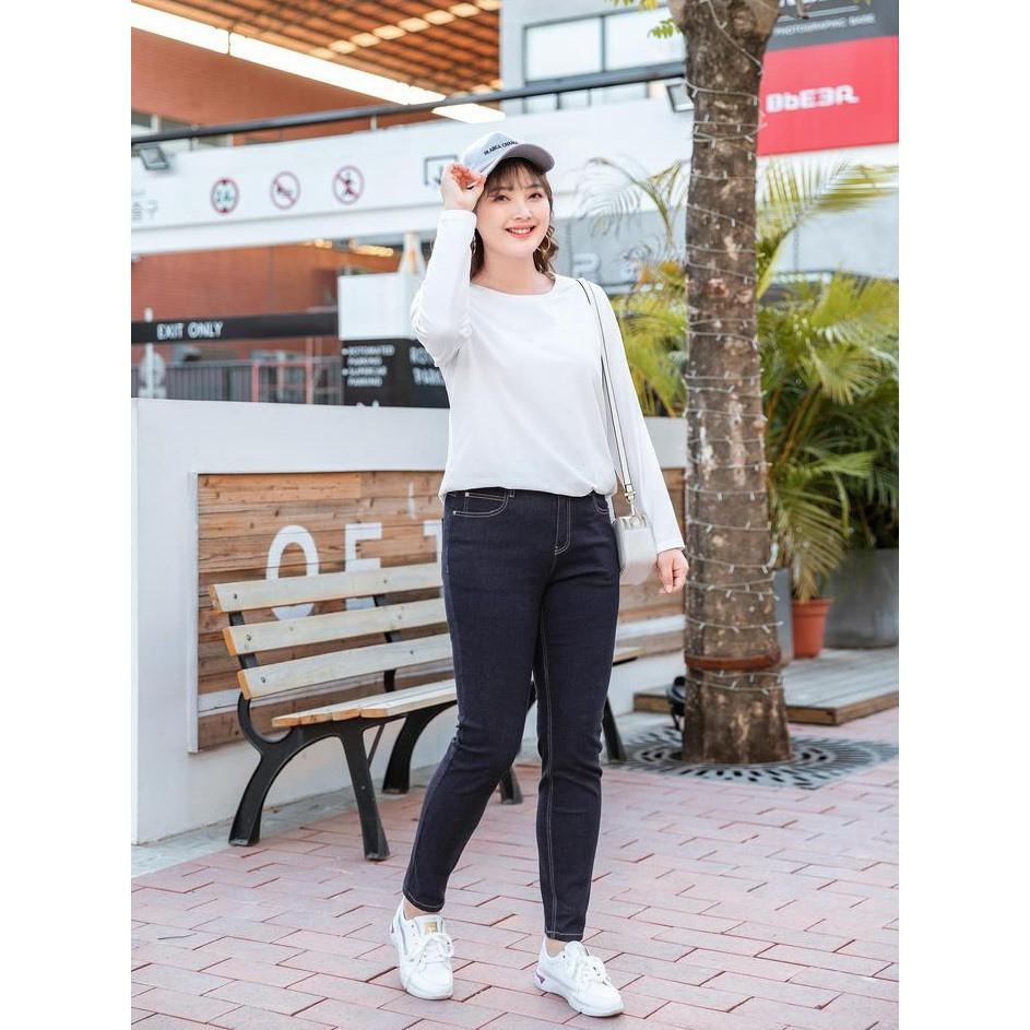 Quần jean co giãn dáng dài bigsize