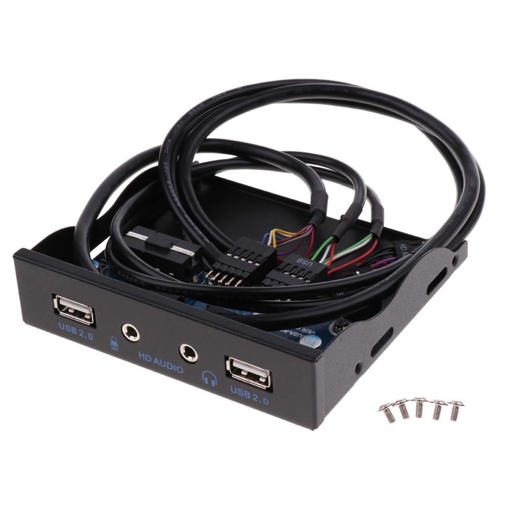 Motherboard 9 Pin to 2 Port USB2.0 Audio Front Panel Expansion Bracket Cable