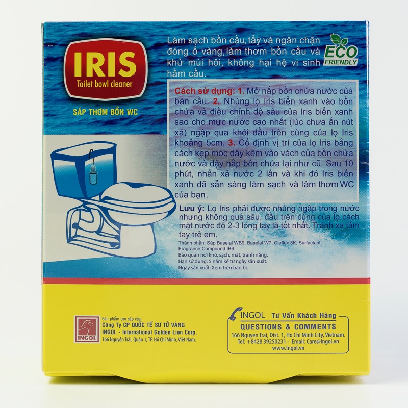 Combo 2 chai sáp thơm Iris thả bồn cầu Khử mùi diệt khuẩn &amp; Thơm mát - Sử dụng được 1200 lần xả