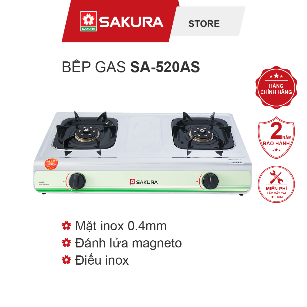 Bếp Gas Dương SAKURA SA-520AS Hàng Chính Hãng