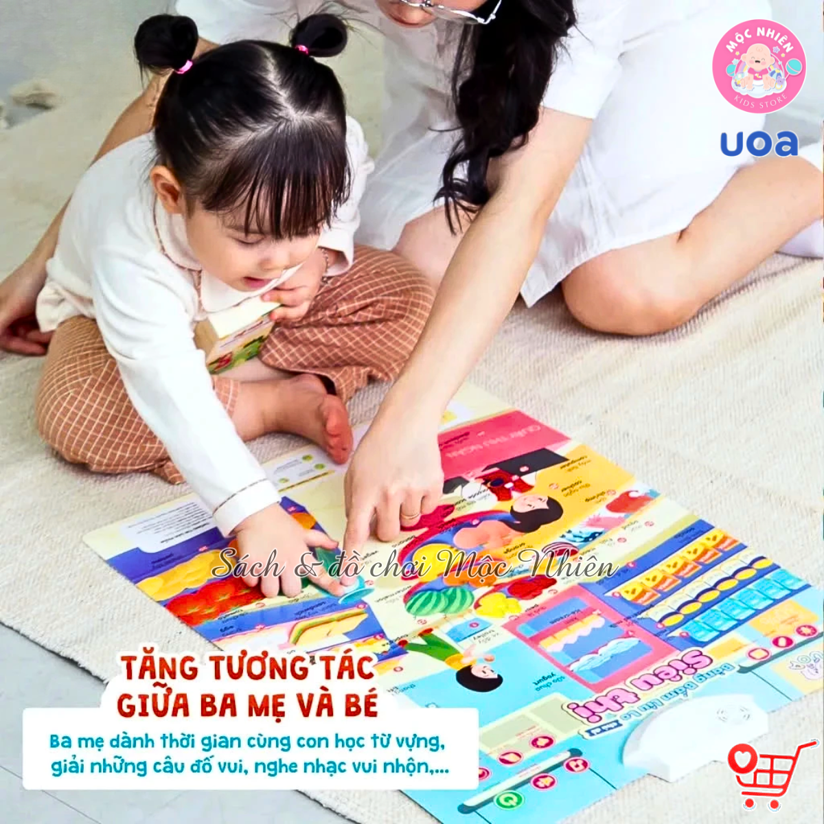 Đồ chơi Bảng âm thanh bấm Líu Lo dạy cho trẻ học phát âm song ngữ Anh Việt Ú Òa giúp bé phát triển trí thông minh