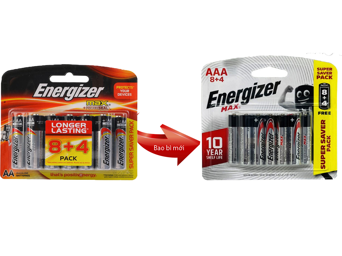 Pin Max 8 + 4 Viên Energizer E92 BP8+4 AAA