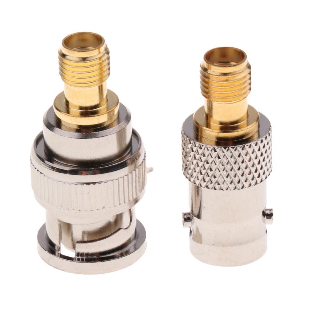 Nickel/Gold-plated RF Coaxial Connector SMA to BNC Adapter Kits 4 Pieces