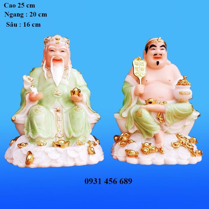 Tượng Thần Tài Thổ Địa đá cao cấp mẫu mới 10 inch các màu Đỏ , Trắng , Xanh lá , Cam cao 25 cm