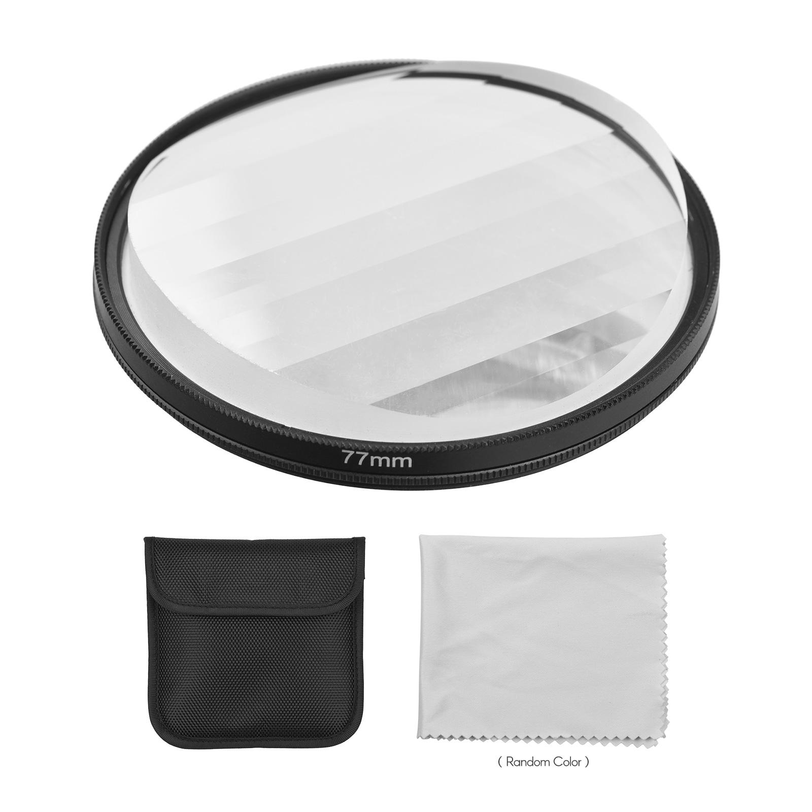 77mm Linear Glass Prism Lens Filter Professional Kaleidoscope Lens Filter Photography Accessory for DSLR Camera