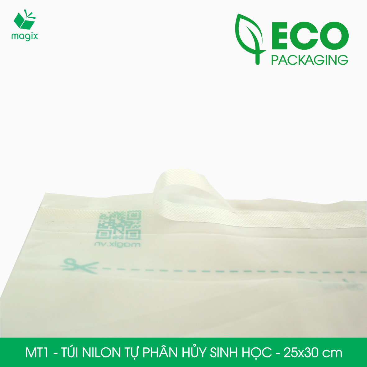 MT1 - 30x25 cm - 500 Túi nilon (tự phân hủy sinh học) đóng hàng