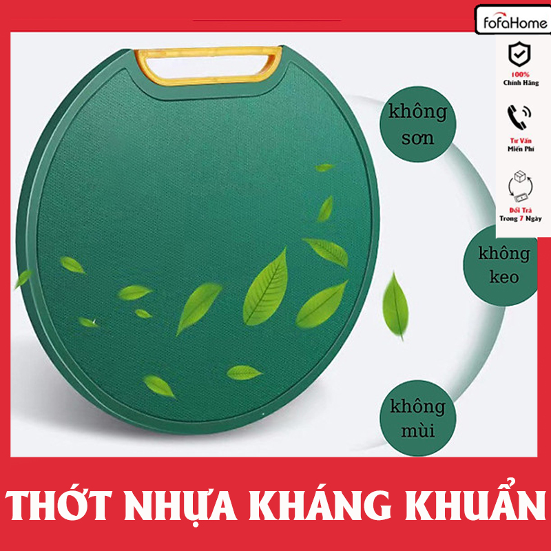Thớt Nhựa PE Đa Năng Chống Nấm Mốc Kháng Khuẩn, Thớt Tròn Đường Kính 33cm Vệ Sinh Dễ Dàng - Tay Cầm Nhựa PP
