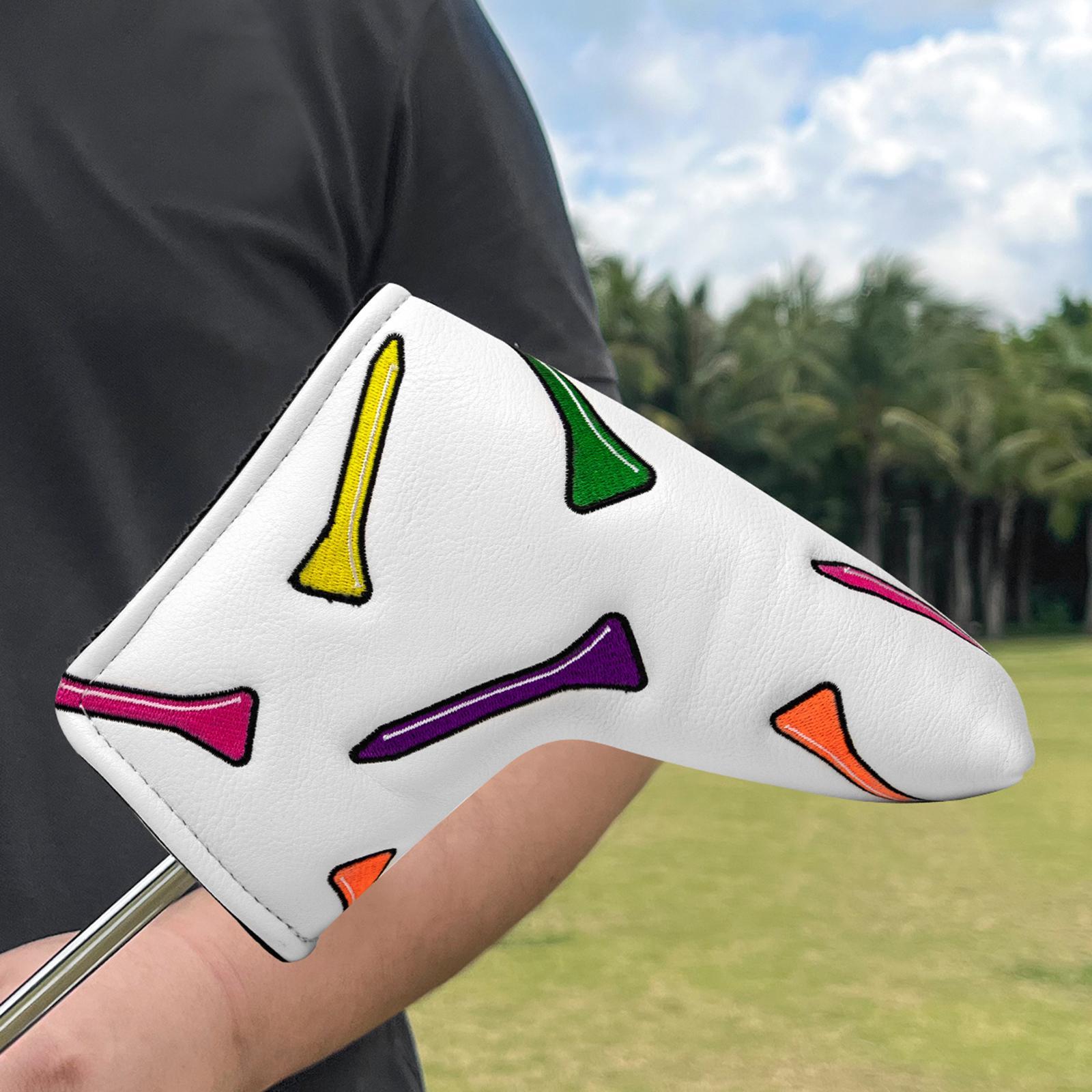 Leather Golf Mallet Putter Head Cover, Golf Club Headcovers Wrap Head Protector for Golf Center Shaft, Outdoor Sports,Most Blade Putter Club
