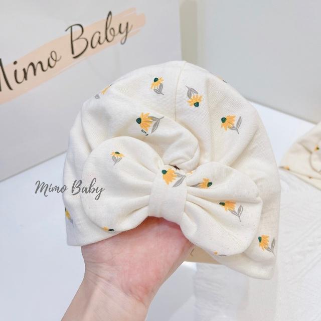 Mũ turban họa tiết hoa vàng dễ thương cho bé MTB90 Mimo Baby