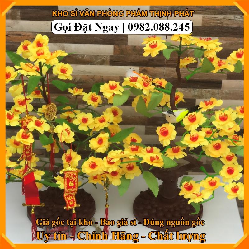 CÂY MAI ĐÀO GIẢ ĐỂ BÀN CỰC XINH - CAO 32CM