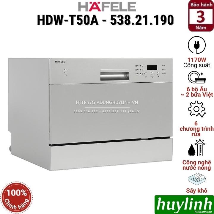 Máy rửa chén bát để bàn Hafele HDW-T50A - 538.21.190 - 6 bộ Âu [Phù hợp gia đình 2 - 4 người] - hàng chính hãng