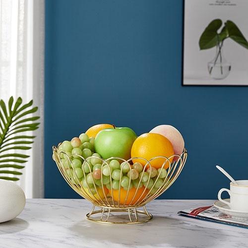 Giỏ đựng trái cây bằng kim loại phong cách để bàn trang trí