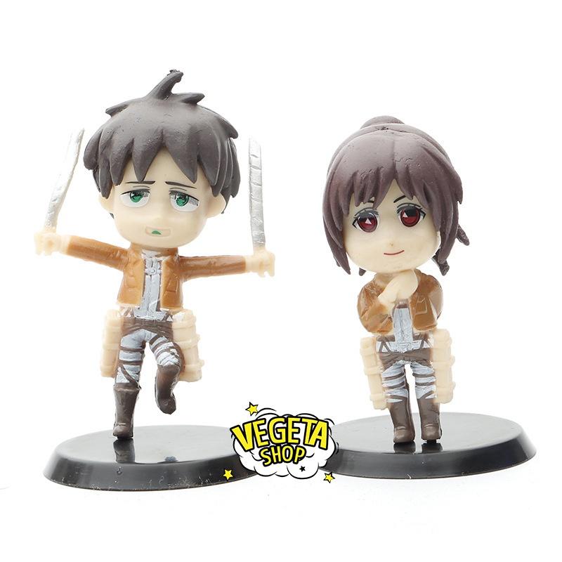 Mô hình Attack On Titan - AOT - Đại chiến Titan - 6 nhân vật Eren Mikasa Armin Sasha Levi Ackerman tự chọn - Cao 7,5cm