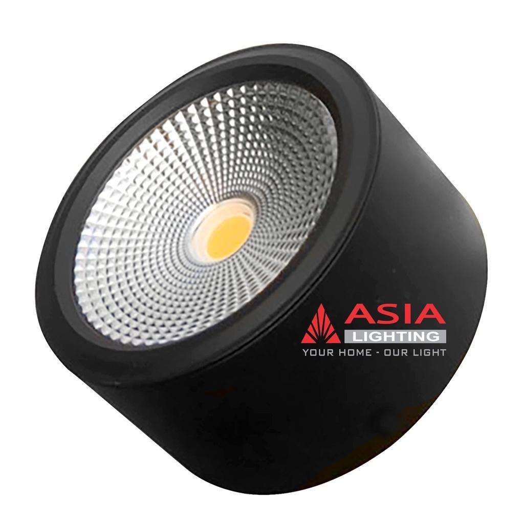 Đèn trần nổi tròn vỏ đen, trắng thân ngắn 10W _Asia lighting_Hàng chính hãng
