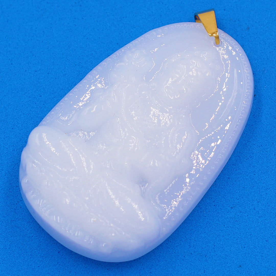 Mặt phật Đại Thế Chí Bồ Tát trắng 5cm kèm hộp nhung