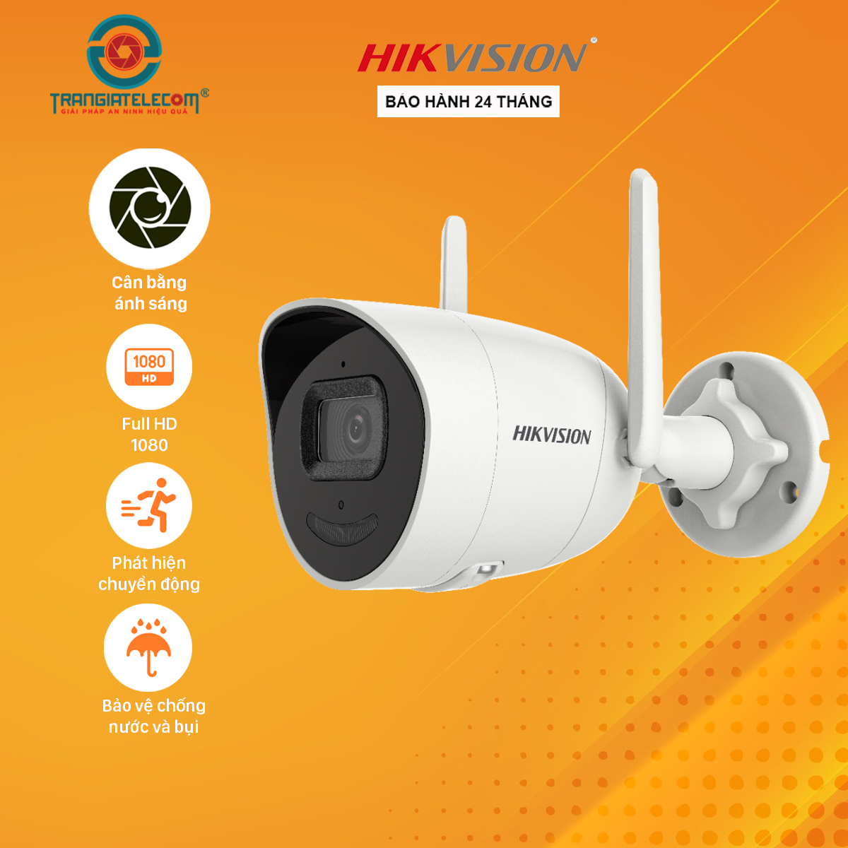 Camera Hikvision IP Wifi Ngoài Trời DS-2CV2021G2-IDW Đàm Thoại 2 Chiều - Hàng chính hãng