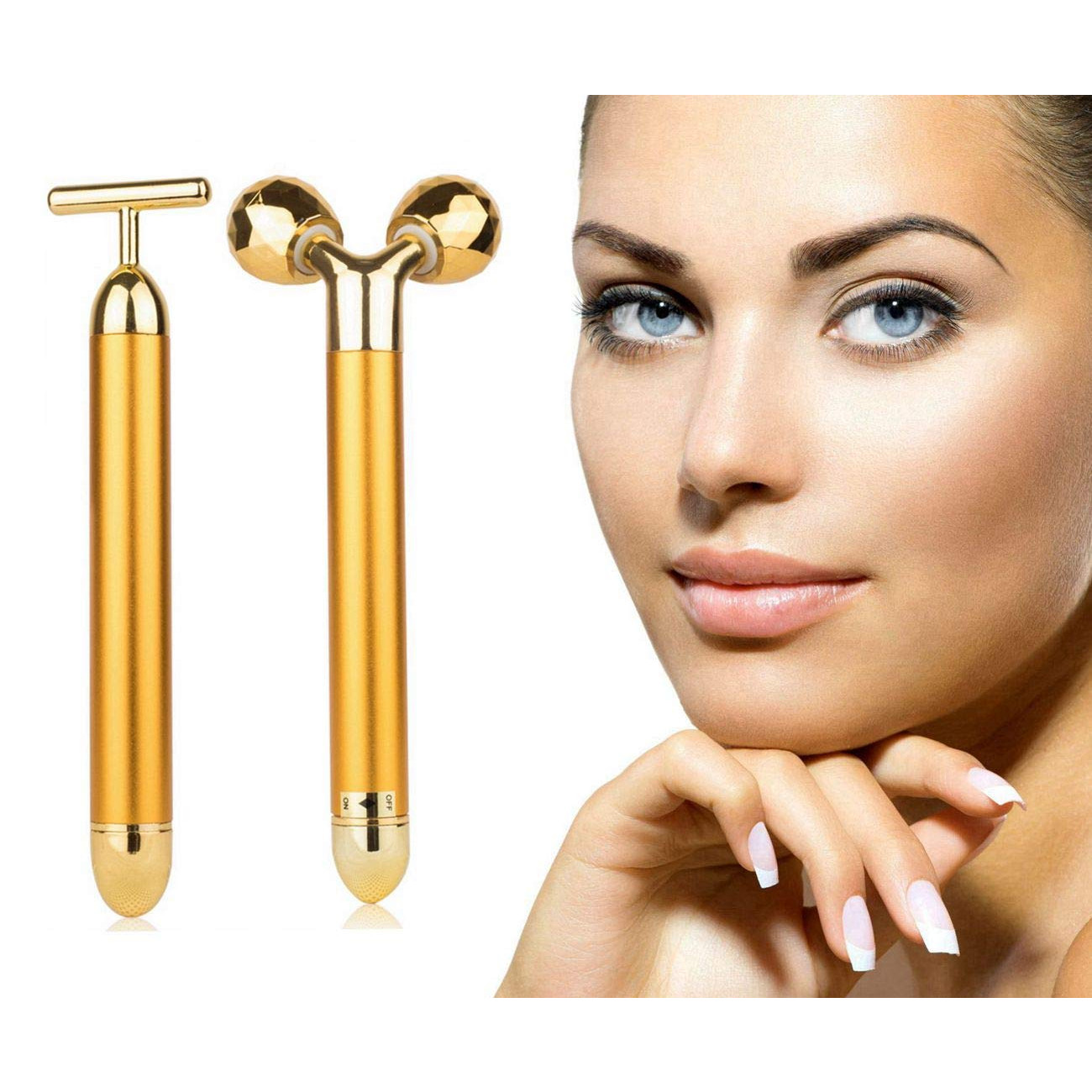 Bộ set 2 máy massage gold 24K dòng cao cấp, giúp săn chắc trẻ hóa căng mịn da và tạo dáng mặt V-line