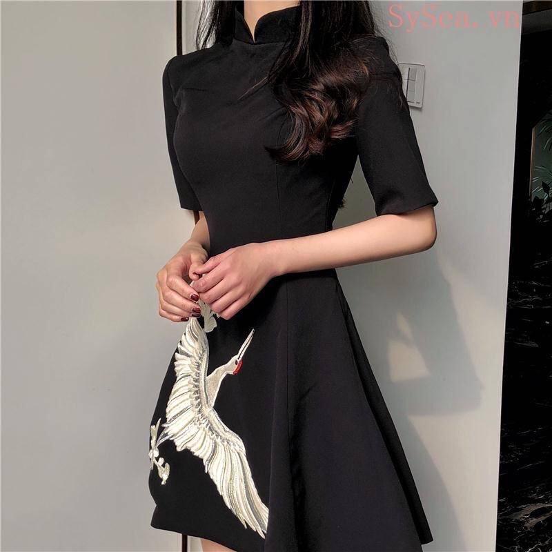 VÁY THÊU HẠT CỔ TÀU QUẢNG CHÂU