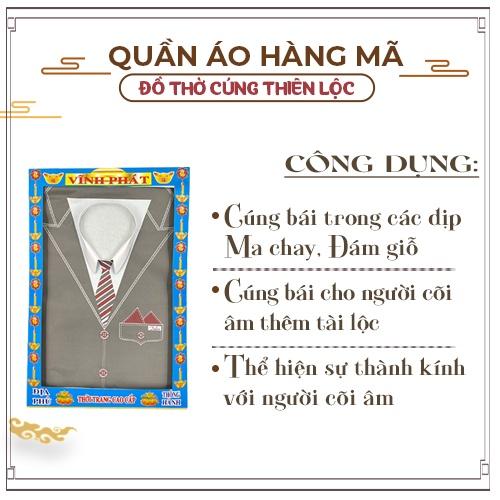 Combo Cúng Áo Hộp Vest Ông Cao Cấp Hàng Mã Đồ Thờ Cúng Thiên Lộc - Gồm Áo Quần Nón Mắt Kính Dép Điện Thoại