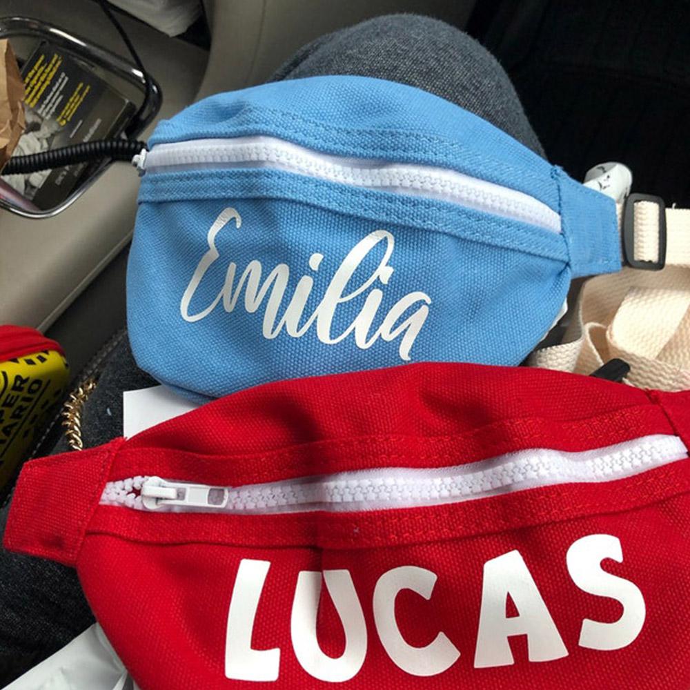 Cá Tính Màu Vải Bạt Túi Trẻ Em Túi Quân Tùy Chỉnh Trẻ Em Dây Đeo Vai Túi Bé Trai Và Bé Gái Thời Trang Fanny gói