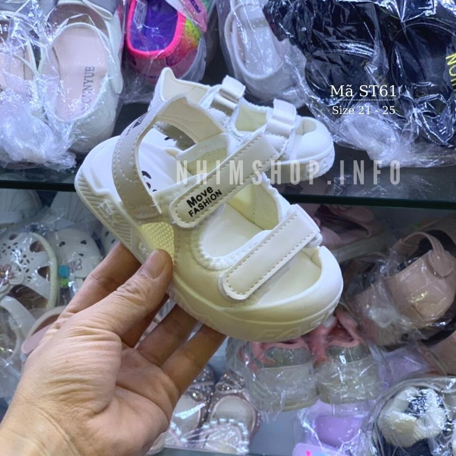 Dép quai hậu sandal bít mũi cho bé trai bé gái màu trắng êm mềm chống trơn trượt phù hợp trẻ em 1 2 3 tuổi ST61_SG59