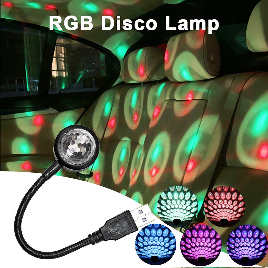 Mini Disco Ánh Sáng Âm Thanh Kích Hoạt DJ Bóng LED Đảng Đèn Máy Chiếu Laser Cho Xe Ô Tô Hộp Đêm Trang Trí Phòng Quà Tặng Sinh Nhật Cho trẻ Em
