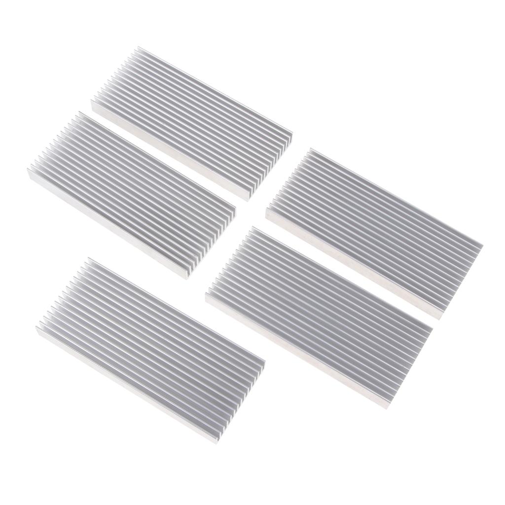 5Piece Aluminum Heatsink Cooling Fin 100mm X 43mm X 11mm for PC CPU, SMD LED,