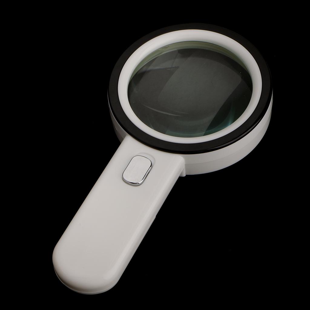 2x Hand Held 10x Magnifying Glass Lens Magnifier Loupe with 12 LED Lights