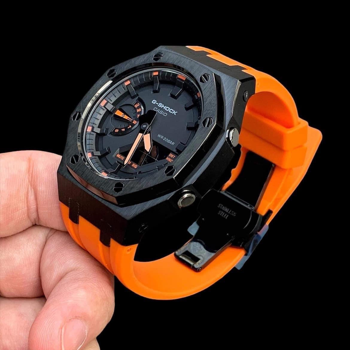 Đồng Hồ Nam Dây Nhựa Casio G-Shock GA-2100-1A4 AP Custom Black x Orange Royal Oak