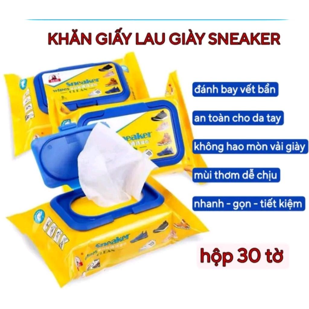 Giấy lau giày đa năng, giấy ướt lau giày, bịch 30 tờ giấy ướt lau giày, áo, túi xách