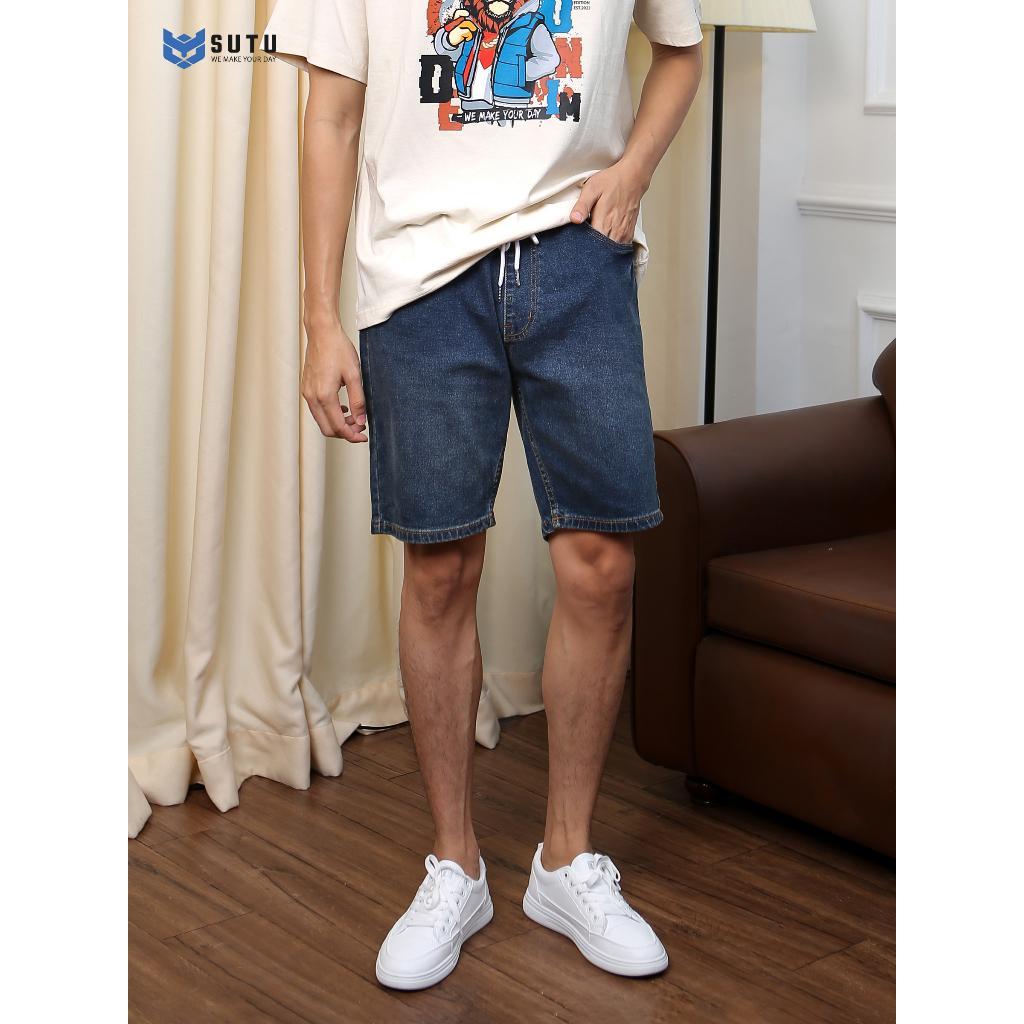 Quần Đùi/Short Jeans Lưng Thun Nam SUTU BRAND Chất Vải Cao Cấp Co Giãn Form Regular Vừa Vặn Không Phai