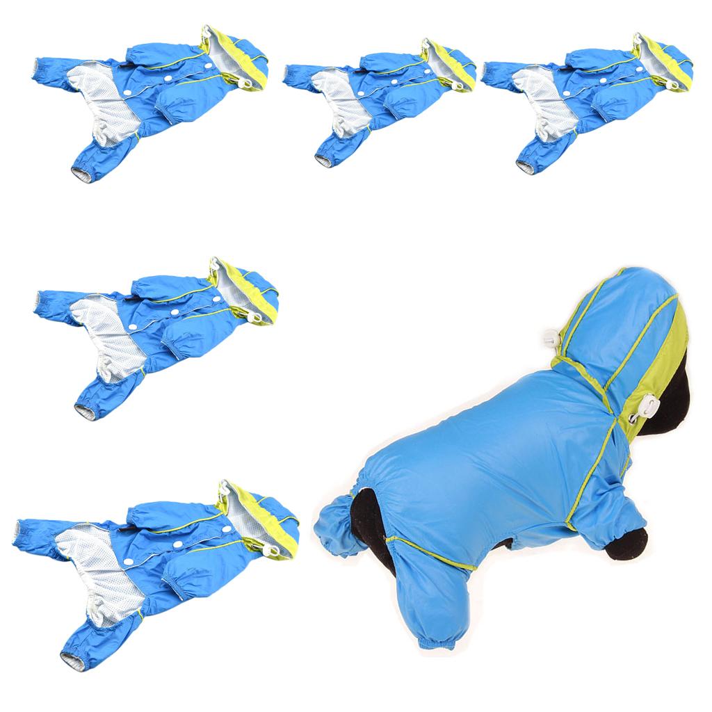 Small Medium Large Pet Dog Cat Four-Legs Raincoat Waterproof with Hood Rain Cover Jackets Coats Rainwear