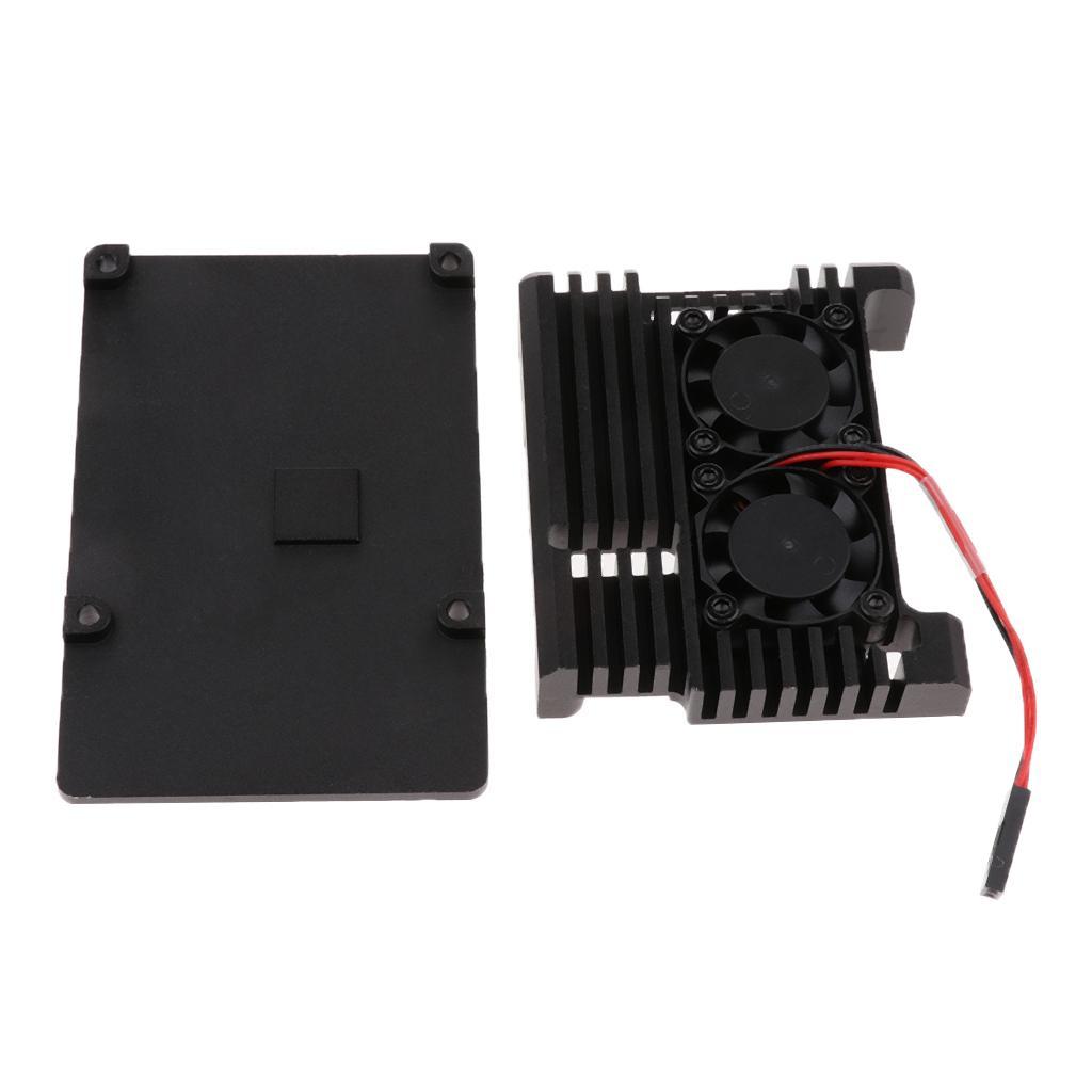 Metal Case With Dual Cooling fan for Pi 2B/2B+/3B/3B+