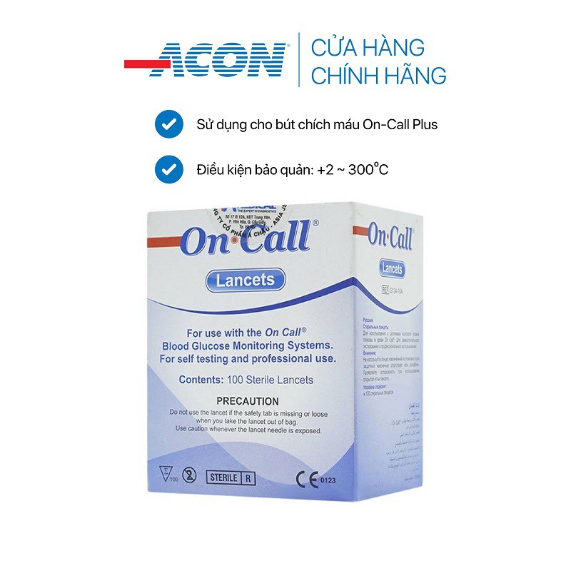 Kim chích máu thử đường huyết Acon On-call Plus (100 kim / hộp)